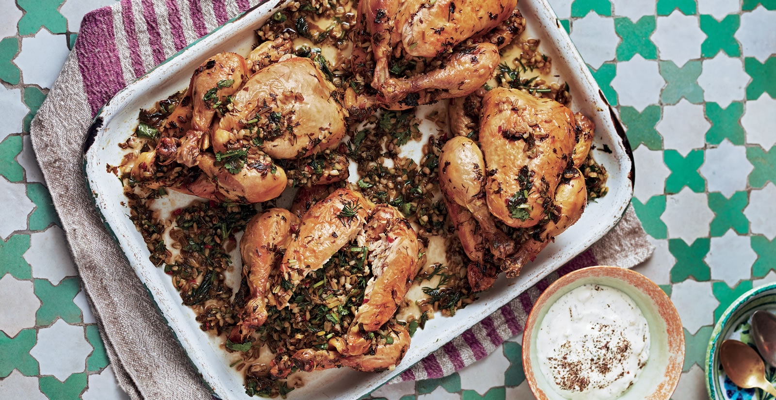 Flavors: Poulet Stuffed with Herb-Infused Freekeh