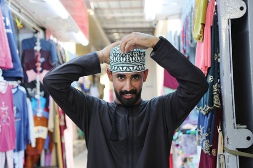 Although worn by men, these traditional Omani hats have created industries of women who hand-stitch each design into calico cloth imported from India.