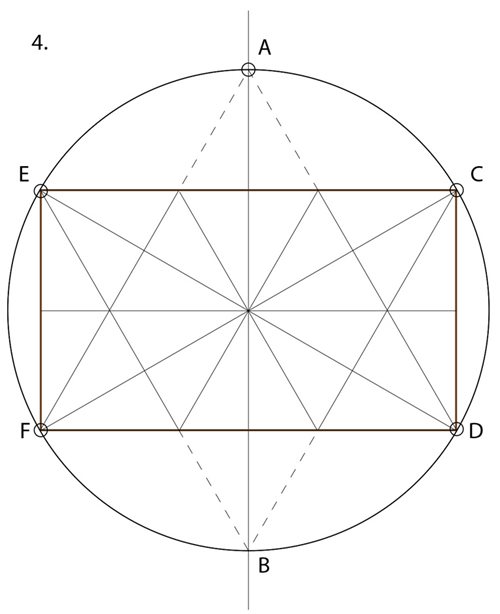 4. Add additional radial and diagonal lines, still as light guidelines.