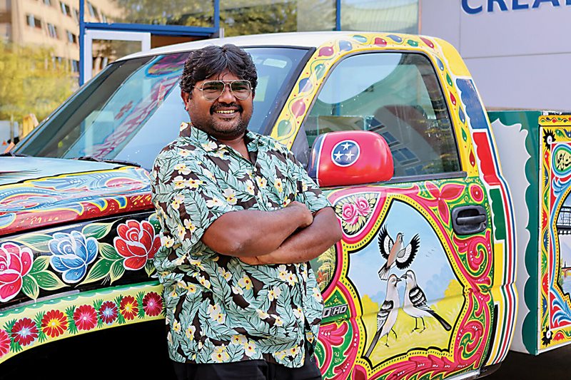 World-renowned 41-year-old truck artist Haider Ali has been painting since the age of 8. In 2002 he painted a truck for the Smithsonian Institution in Washington, DC.