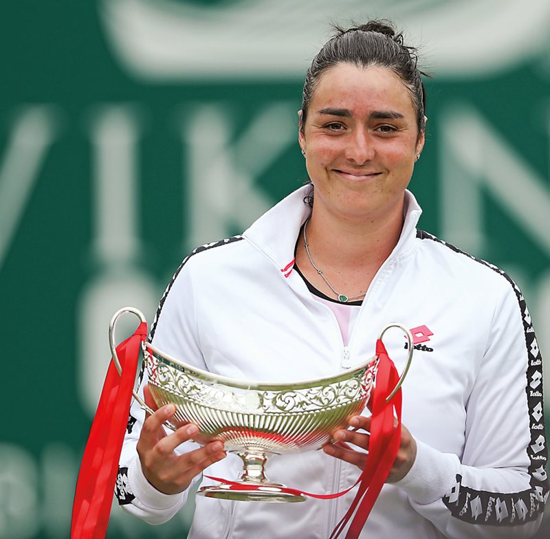 Jabeur poses with the Maud Watson Trophy after her June 20 victory against Daria Kasatkina in the womens singles final of the Viking Classic Birmingham. Currently Jabeur is ranked No. 11, and she has stood as high as No. 7: She’s aiming for No. 1.